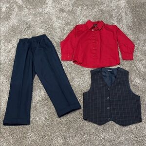 Nautica 3 Piece Navy Blue and Red Formal Size 5